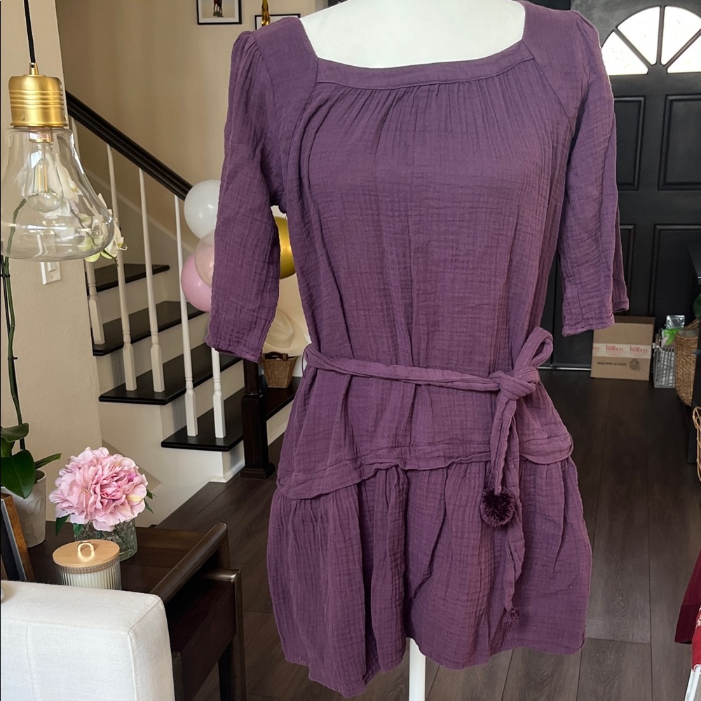 Johnny Was Purple Mini Dress